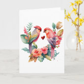 Carte L'amour des oiseaux (Fleur jaune)