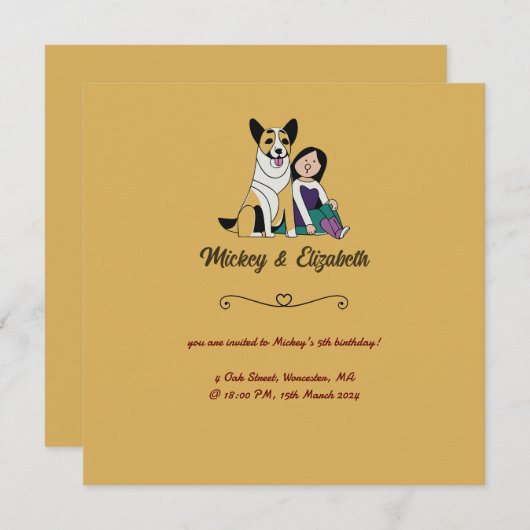 Carte L'amour du chien (Devant / Derrière)