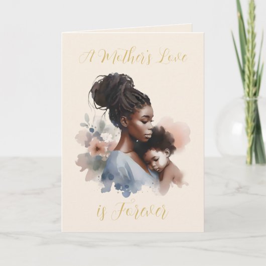 Carte L'amour d'une mère est pour toujours l'aquarelle F (Devant)