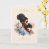 Carte L'amour d'une mère est pour toujours l'aquarelle F (Fleur jaune)