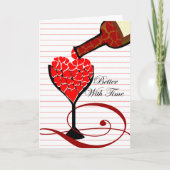 Carte L'amour est comme le vin, Saint Valentin pour la f (Devant)