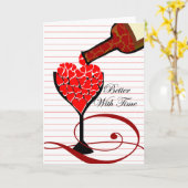 Carte L'amour est comme le vin, Saint Valentin pour la f (Fleur jaune)