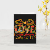 Carte L'amour est descendu Luc 2_11 Noël Patchwork (Fleur jaune)