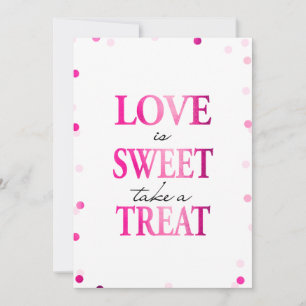 Carte L'amour est doux, prenez une friandise   Confettis