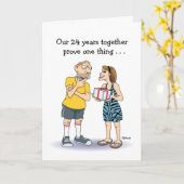 Carte L'amour est le 24e anniversaire (Fleur jaune)