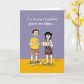 Carte L'amour est le 4ème anniversaire Mariage (Fleur jaune)
