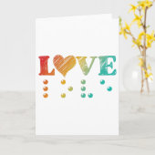 Carte L'amour est le braille aveugle (Fleur jaune)