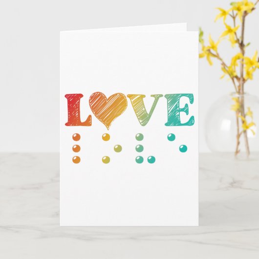 Carte L'amour est le braille aveugle (Fleur jaune)