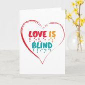 Carte L'amour est le coeur braille aveugle (Fleur jaune)