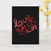 Carte L'amour est ma vie Valentine (Fleur jaune)