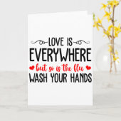 Carte L'amour est partout mais la grippe aussi Saint-Val (Fleur jaune)