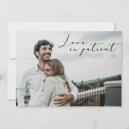 Carte L'amour est patient Enregistrer la NOUVELLE date M (Devant)