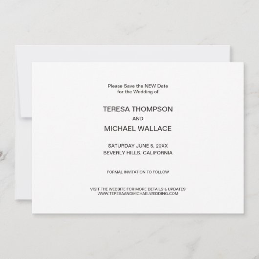 Carte L'amour est patient Enregistrer la NOUVELLE date M (Dos)