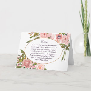 Carte L'amour est patient et le genre Floral toute l'occ