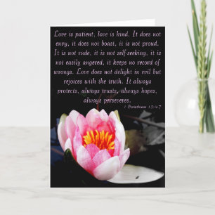 Carte L'amour est patient, l'amour est gentil. C'est vra