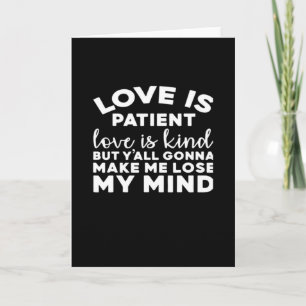Carte L'amour est patient, l'amour est gentil, drôle mar