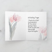 Carte L'amour est Patient Tulipes Roses Bible Mariage (Intérieur)