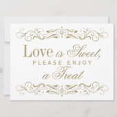 Carte L'amour est Sweet Antique Gold Flourish Mariage (Devant)