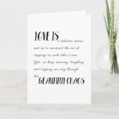 Carte L'amour est un beau chaos - Typographie minimalist (Devant)