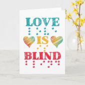 Carte L'amour est un coeur braille aveugle (Fleur jaune)