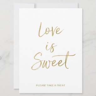 Carte L'amour est un signe doux   Main Or Stylish Lettré