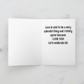 CARTE L'AMOUR EST UNE "CHOSE TRÈS SPLENDIDE* NOTRE ANNIV (Intérieur)