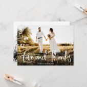 Carte L'Amour Et Merci Beau Merci Mariage Photo (Devant/Arrière en situation)