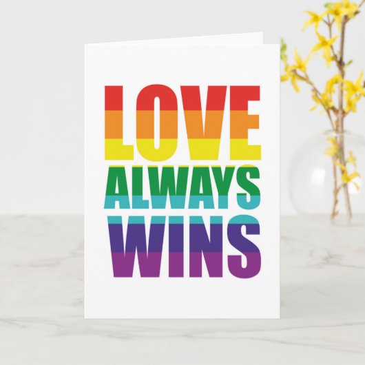 Carte L'amour gagne toujours (Fleur jaune)