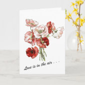 Carte L'amour Heureuse Sainte-Valentin est dans l'air (Fleur jaune)