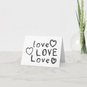Carte L'amour, l'amour, l'amour dans l'écriture scintill