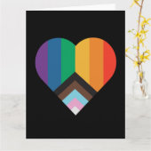 Carte L'amour LGBT+pride. drapeau arc-en-ciel (Fleur jaune)