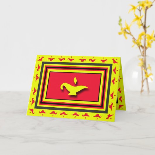 Carte Lampe Diwali (Fleur jaune)