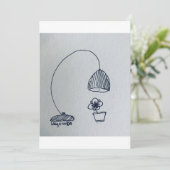 Carte Lampe et une douce petite fleur (Debout devant)