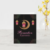 Carte Lampe Islamique Rose Eid Mubarak (Fleur jaune)