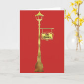 Carte Lampe post-lanterne en laiton victorien rouge or (Fleur jaune)