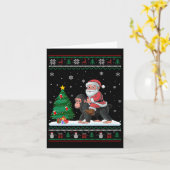 Carte Lampes de Noël moches Noël Père Noël Riding Ape (Fleur jaune)