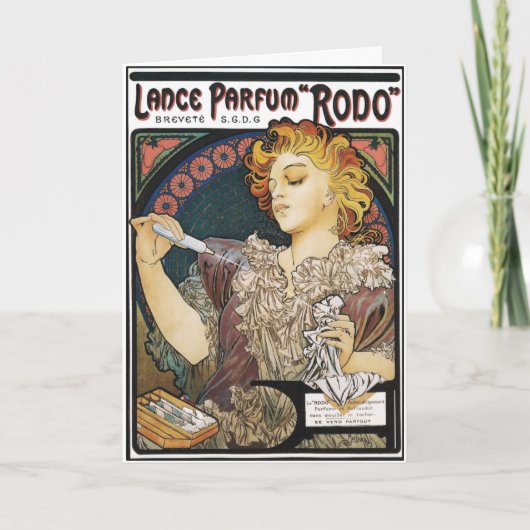Carte : Lance Parfum "Rodo " d'Alphonse Mucha- (Devant)