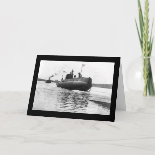 Carte Lancement sous-marin Marine 1909 (Devant)