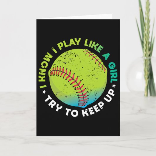 Carte Lanceur drôle de softball rapide Cadeau de jeu pou (Devant)