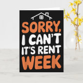 Carte Landlord Property Manager, Sorry I Can’t It's Rent (Fleur jaune)