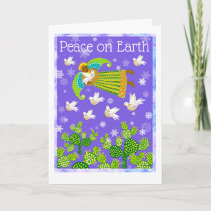 Carte L'ange de couleur et les colombes répandent l'espo