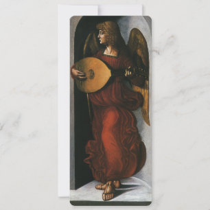 Carte L'ange en rouge jouant du luth de Léonard de Vinci