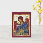 Carte L'Ange Gabriel Art chrétien byzantin (Fleur jaune)