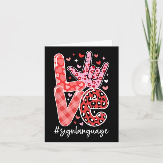 Carte Langue des signes de l'amour Asl Saint-Valentin So (Devant)
