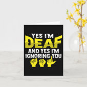 Carte Langue des signes Gestuel Sourds Perte Auditive Se (Fleur jaune)