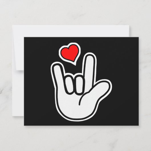 Carte Langue des signes I Love You Sign (Devant)