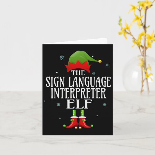 Carte Langue des signes Interprète Elf Matching Family G (Fleur jaune)