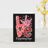 Carte Langue des signes Je t'aime Asl Saint-Valentin Sou (Fleur jaune)