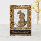 Carte Langue Française Anniversaire Cheetah (Fleur jaune)