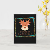 Carte Langue Sourds Reindeer de Noël Sourds Asl Lauréats (Fleur jaune)